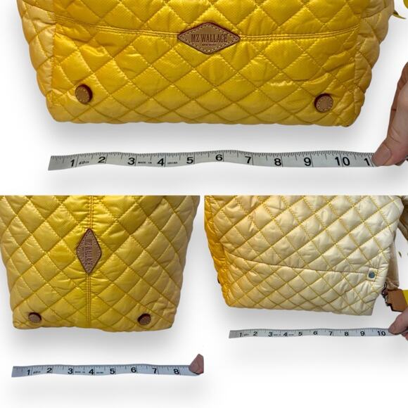 MZ Wallace Sutton Deluxe Small Quilted Gradient Sunflower Yellow Travel Bag - Picture 11 of 13